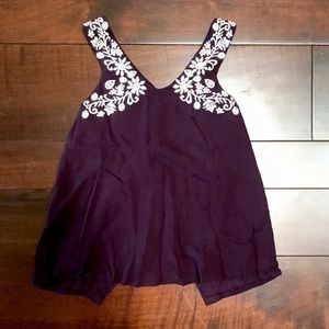 LA hearts cropped tank, open back, size XS